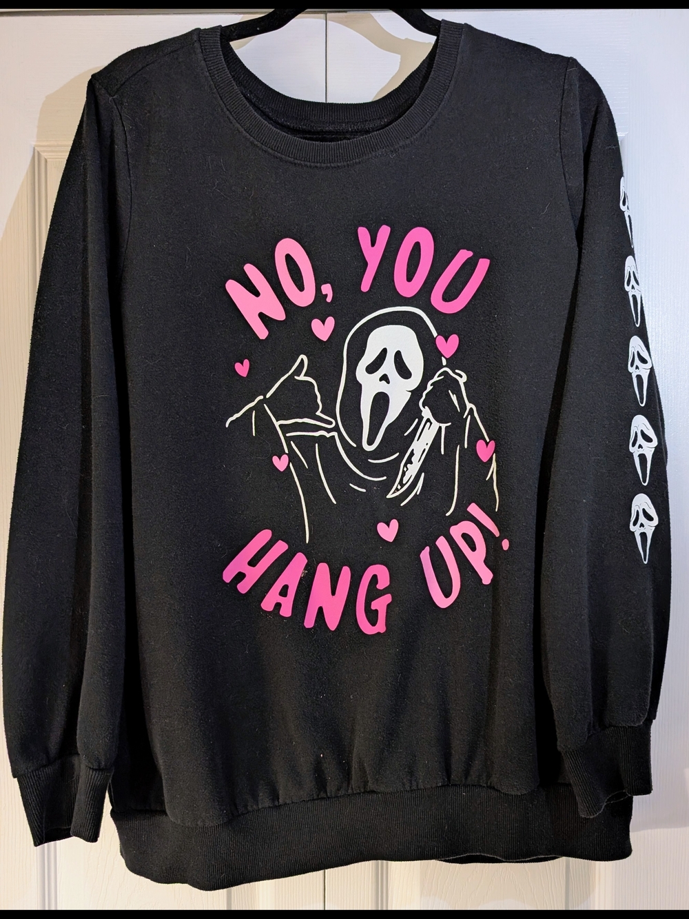 torrid Black Sweatshirt with Pink 'No, You Hang Up!' Graphic